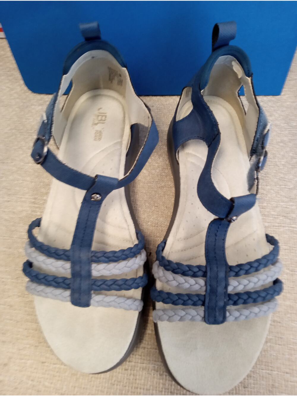 JBU Blue and Gray Sandals Size 8M Almost New 0364